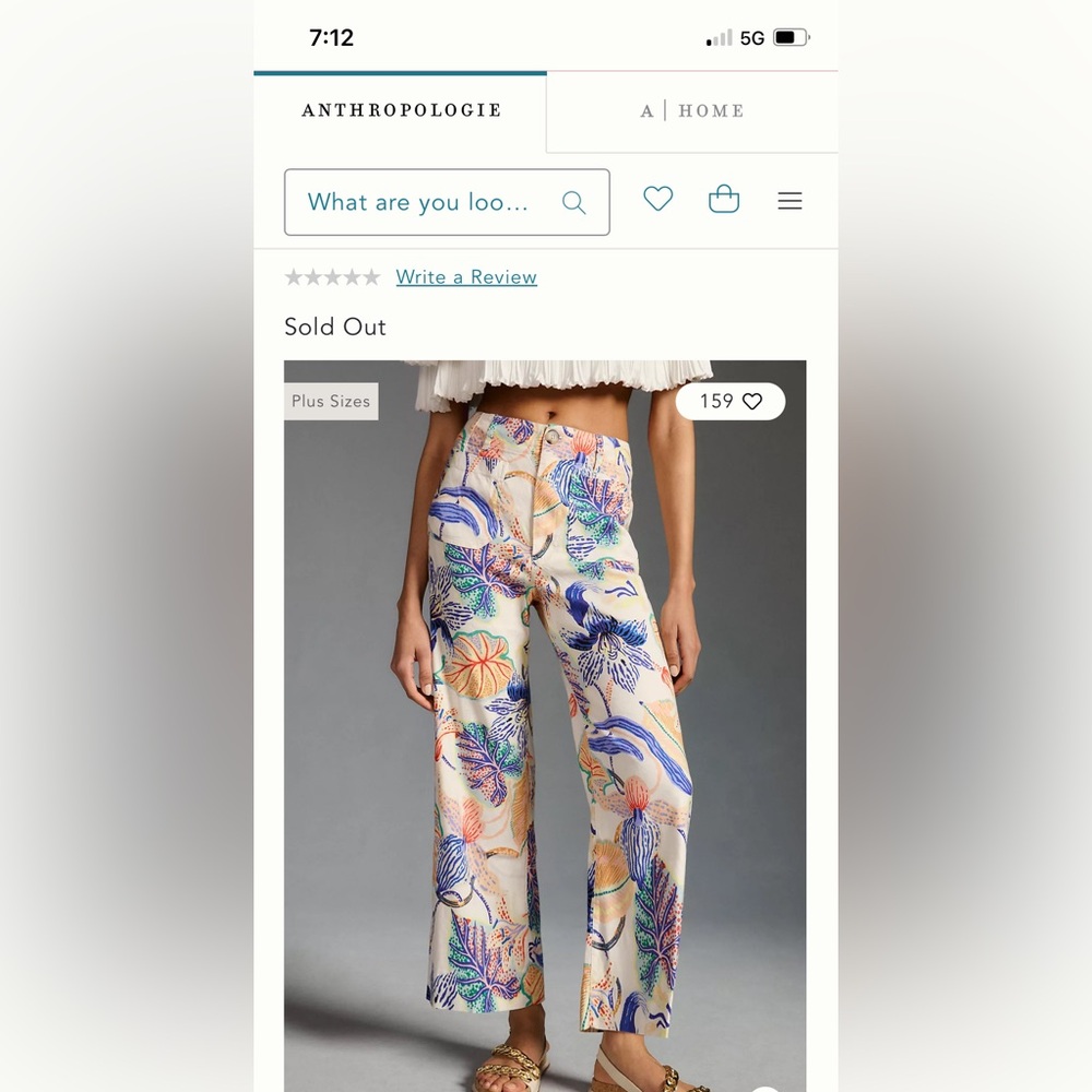 Anthropologie White and Blue Wide Leg Jumpsuit